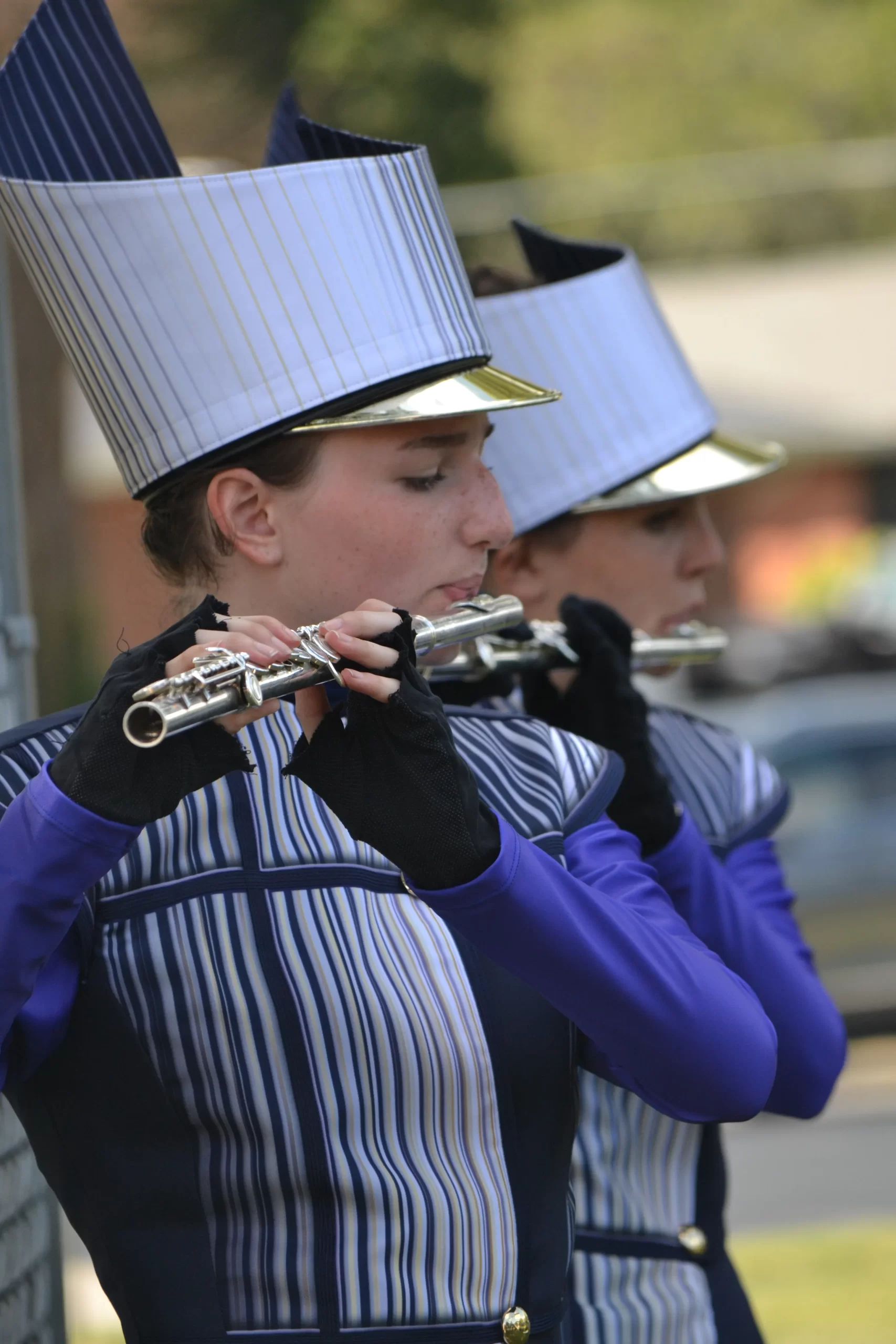 oths memc 2023 marching panthers flute player in full marching band uniform