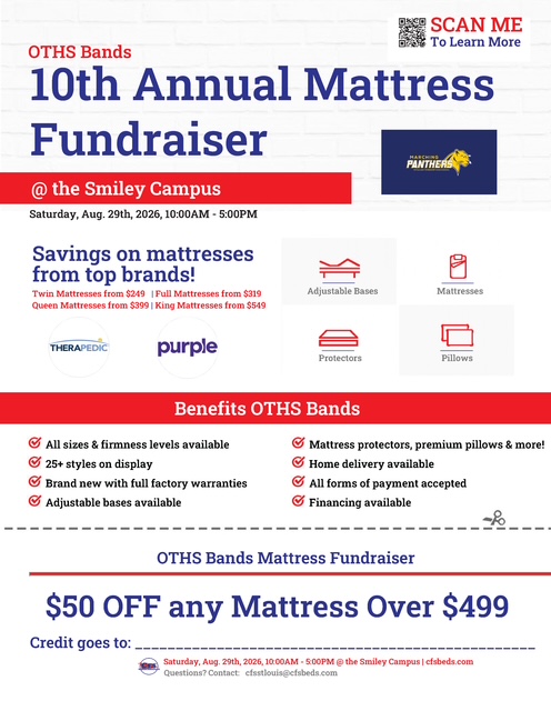 OTHS Mattress Sale announcement